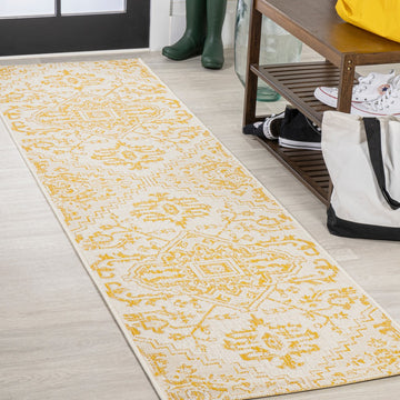 Estrella Bohemian Medallion Textured Weave Indoor/outdoor Runner Rug
